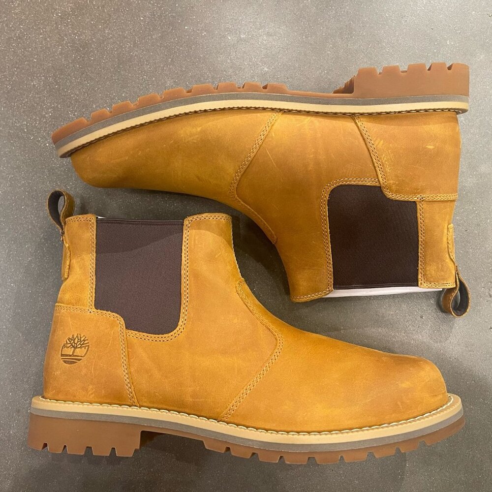 TIMBERLAND MEN'S REDWOOD FALLS CHELSEA BOOTS WHEAT FULL GRAIN A2AG6 ALL SIZES